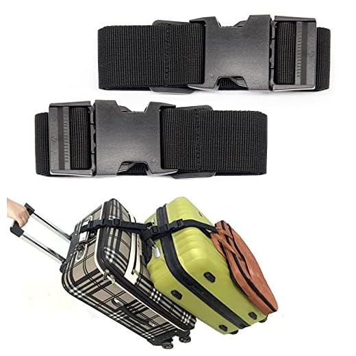 Luggage Straps for Suitcases TSA Approved, Travel Accessories to Connect Two Suitcase, Add Bag Luggage Straps for Carry On Your 3 Luggages Adjustable Buckle Belt, 2Pack Black
