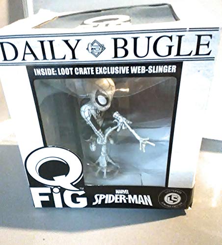 Marvel's Spider-Man Q-Fig Figure by Quantum Mechanix Qmx Loot Crate June 2017 Exclusive Webslinger Noir Variant