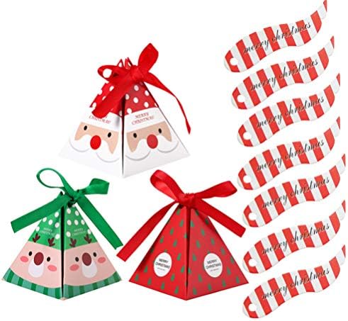 BESPORTBLE 50 Pcs Tree Pattern Pyramid Candy Box Chocolate Gift Boxes for Christmas Party