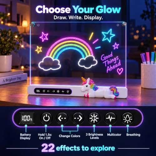 LED Drawing Board for Kids, 16" Rechargeable Neon Light Up Drawing Tablet - image 7