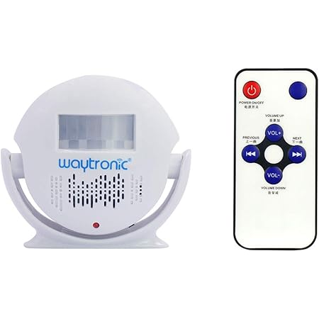 Mini Welcome Motion Sensor Voice Reminder Security Alarm Reminder Speaker with Recordable Audio, 56 Chimes Melodies, 8 Levels Volume for Home Store Office Door Chime