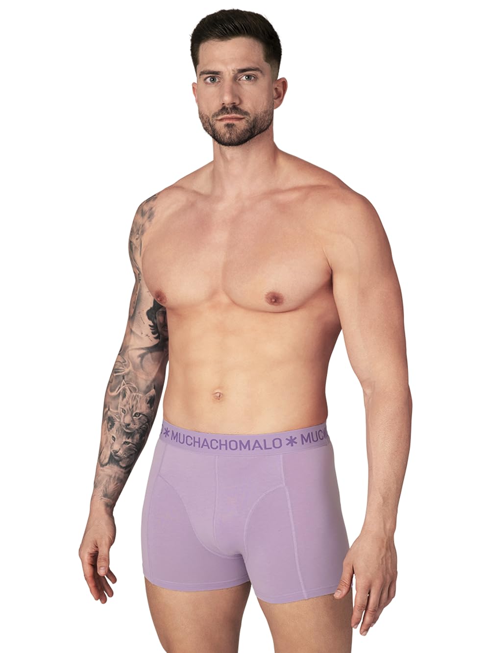 Muchachomalo Uomo Boxer 10-Pack, Tinta Unita, Cotone, Fascia Elastica