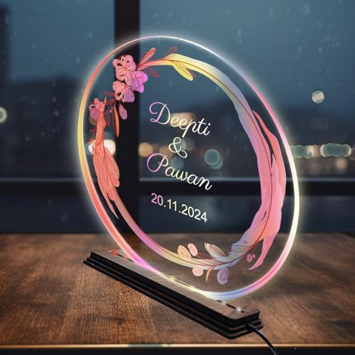 Image of Brown Cloud Personalized Acrylic LED Night Lamp Customized Gift for Men Women Husband Wife Girlfriend Boyfriend Birthday Marriage Anniversary Festivals Decoration(LED RBW NL AO 001)(D1)