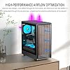 M1 PC Case -Walnut Front pane Pre-Installed 4 PWM ARGB Fan, ATX Mid-Tower Gaming PC Case, with Type-C,FOIFKIN (Black, M1)