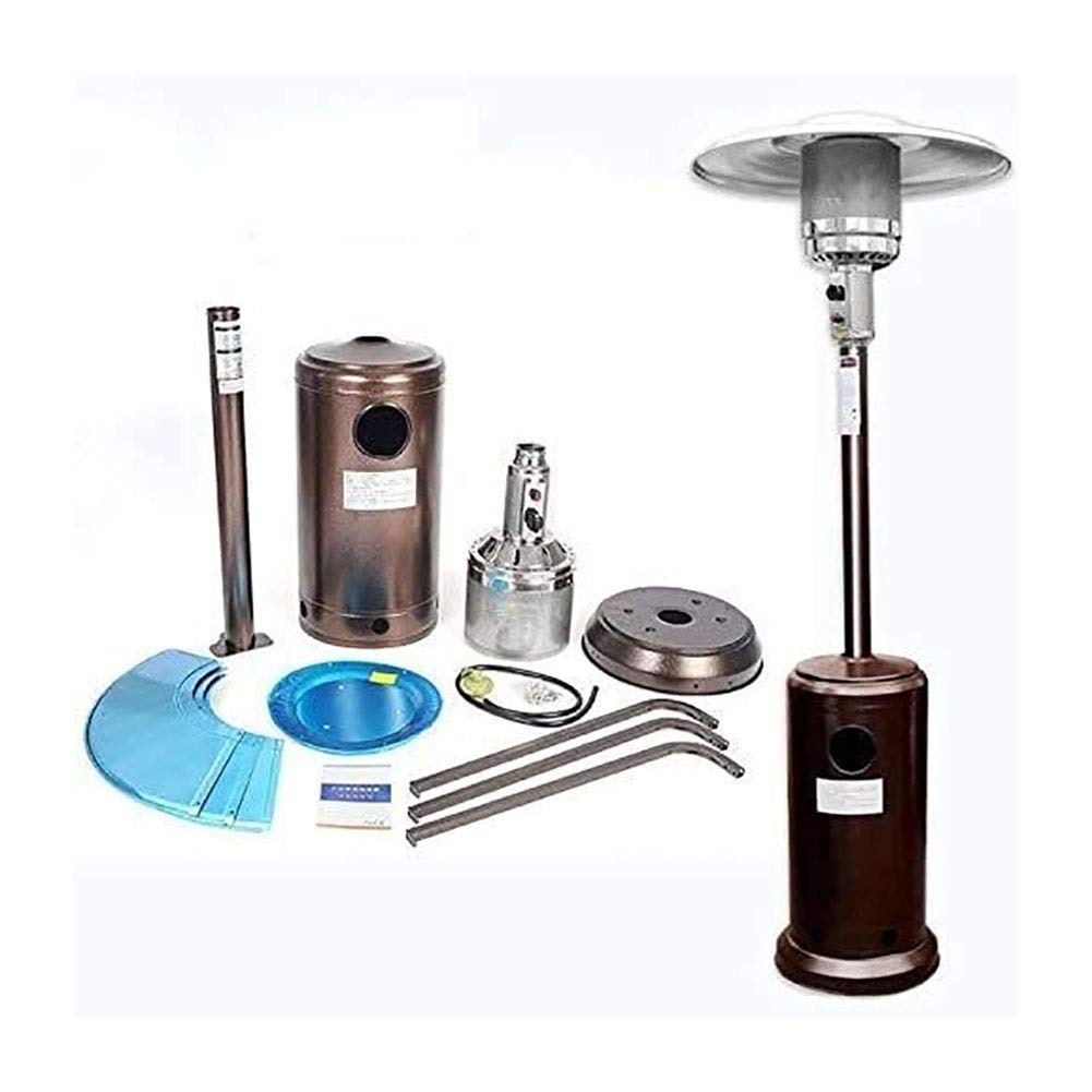 Chauffage de terrasse - Parasol chauffant à gaz 13 kW - Chauffage de terrasse commercial - Type indépendant - Hauteur réglable - Protection contre les chutes pour extérieur, jardin et salon - Petit