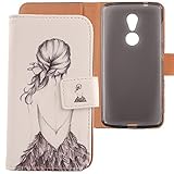 Lankashi Pattern Design PU Flip Leather Cover Skin Protective Case for ZTE AXON 7 Mini 5.2' 4G (Back Girl)