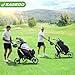 EASEGO Golf Push Cart 3 Wheel : Golf Bag Cart Foldable with Phone Holder/Cup/Umbrella Holder Compact Golf Pull Carts Quick Fold Golf Caddy Push Carts with Large Wheelbase for Different Terrain(Black)