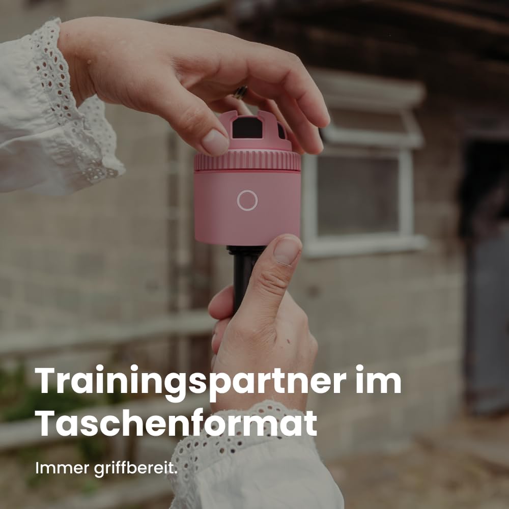 Pivo Equestrian Pod Automatische Pferde-, Gesichts- und Körperverfolgung, KI-gesteuerter 360° Handyhalterung, Pferde zum Reiter, Auto-Zoom, freihändige Foto- und Videoaufnahme Standalone (Pink)