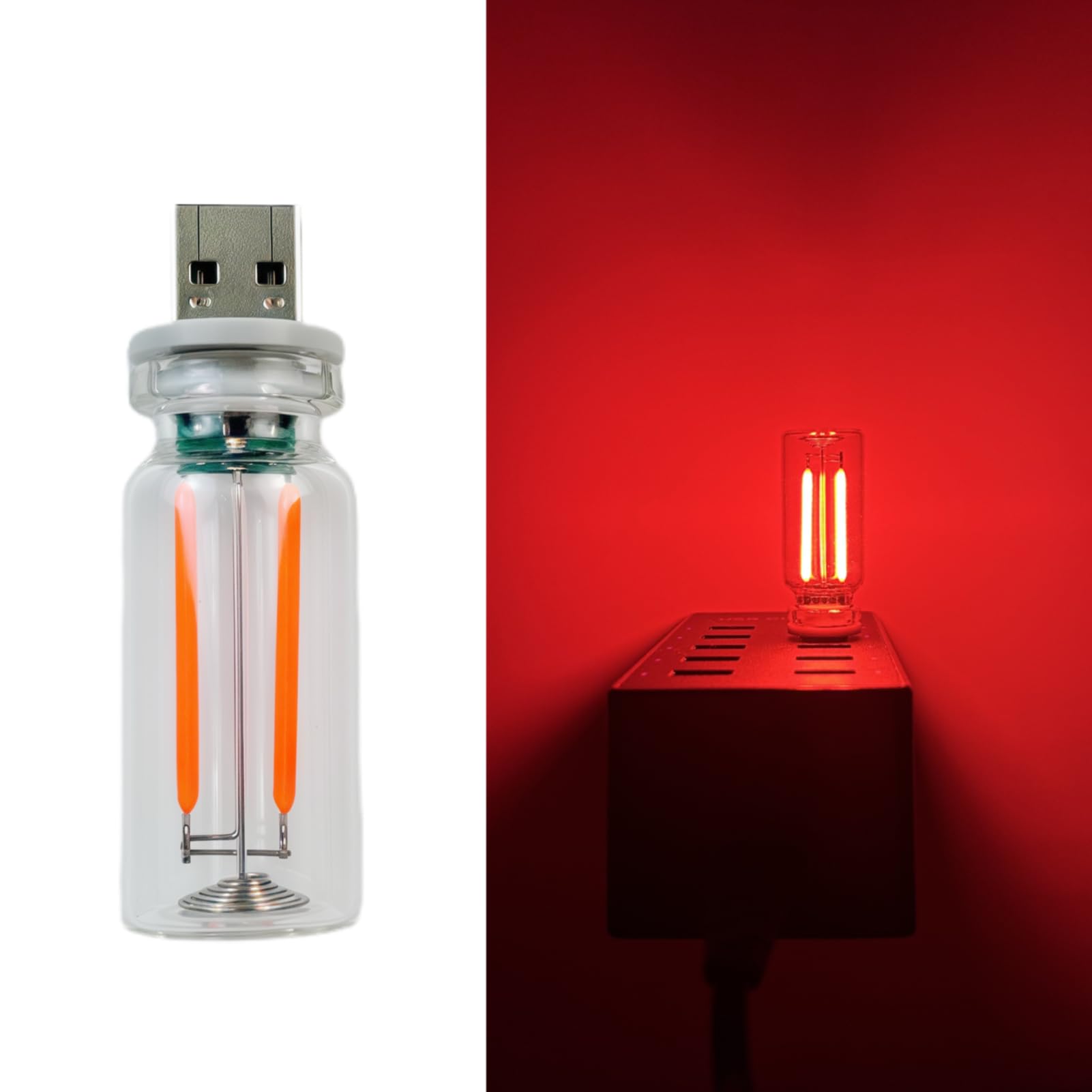 poteital Dimmable Red USB Touch Control Led Lights For Car, Cute Red Interior Truck Lights, Retro Led Night Light Ambient Lighting, Glass USB Mood Lamp Bedroom, Car Accessories For Men Women