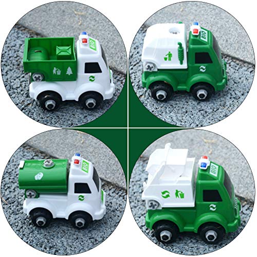 TOYANDONA Caminhão de lixo de brinquedo para higienização e reciclagem, caminhão de lixo verde, veíc