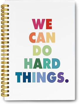 LiTiu Inspirational Campus Notebooks, We Can Do Hard Things Spiral Journaling Notebook, Inspirational Motivational Quotes Notebooks 80 Sheets 5.8x8.3