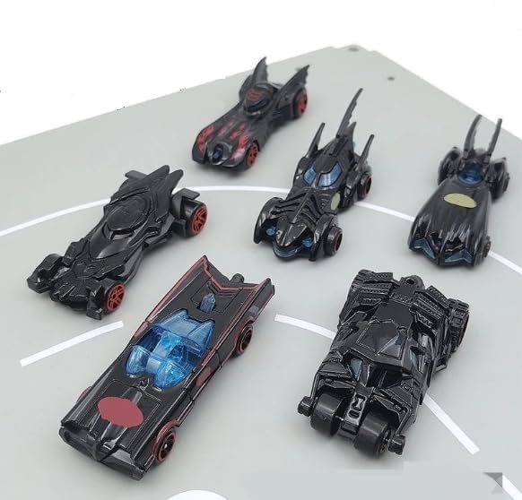 Galaxy Hi-Tech Black Bat Super Hero Metal Cars Push N Go 6 Pcs Vehicles, Racing Cars Play Set for Toddlers, Boys Die-Cast Car Set, Cake Decorations Topper Birthday Gift 4