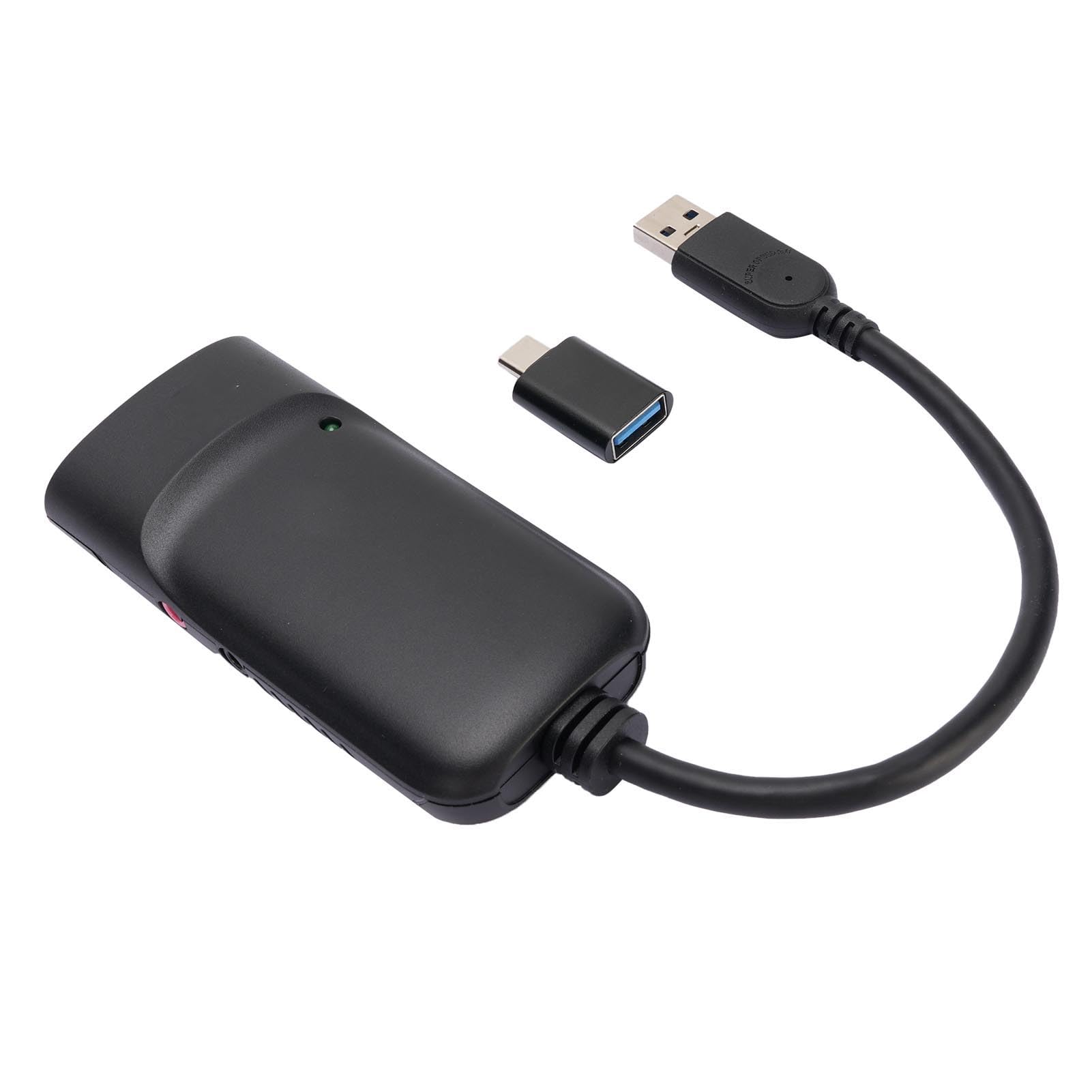 Jiawu Steckbarer USB3.0-auf-High-Definition-Multimedia-Schnittstellenadapter, Doppelbildschirm-High-Definition-Display für Grafikdesign, Bearbeitung für Typ-C-Anschluss