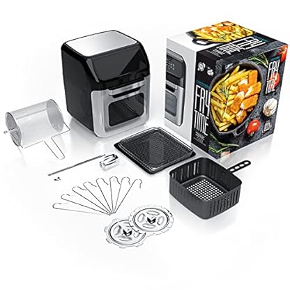 Arendo - 4 in 1 Heißluftfritteuse 12 Liter - Grill - Dörrautomat - Backofen - Air Fryer - LED-Touchscreen - Easy&Clean - Fritteuse Drehgrill ohne Öl - Umluft - Pizza Hähnchen Pommes - BPA frei – Bild 8