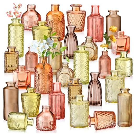 Bulk Colored Flower Glass Bud Vases