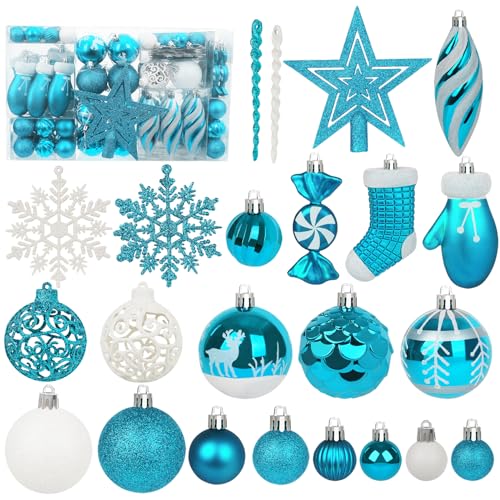Miaikoe 135 Stück Weihnachtskugel Ornamente Set, zerstörungsdicht...