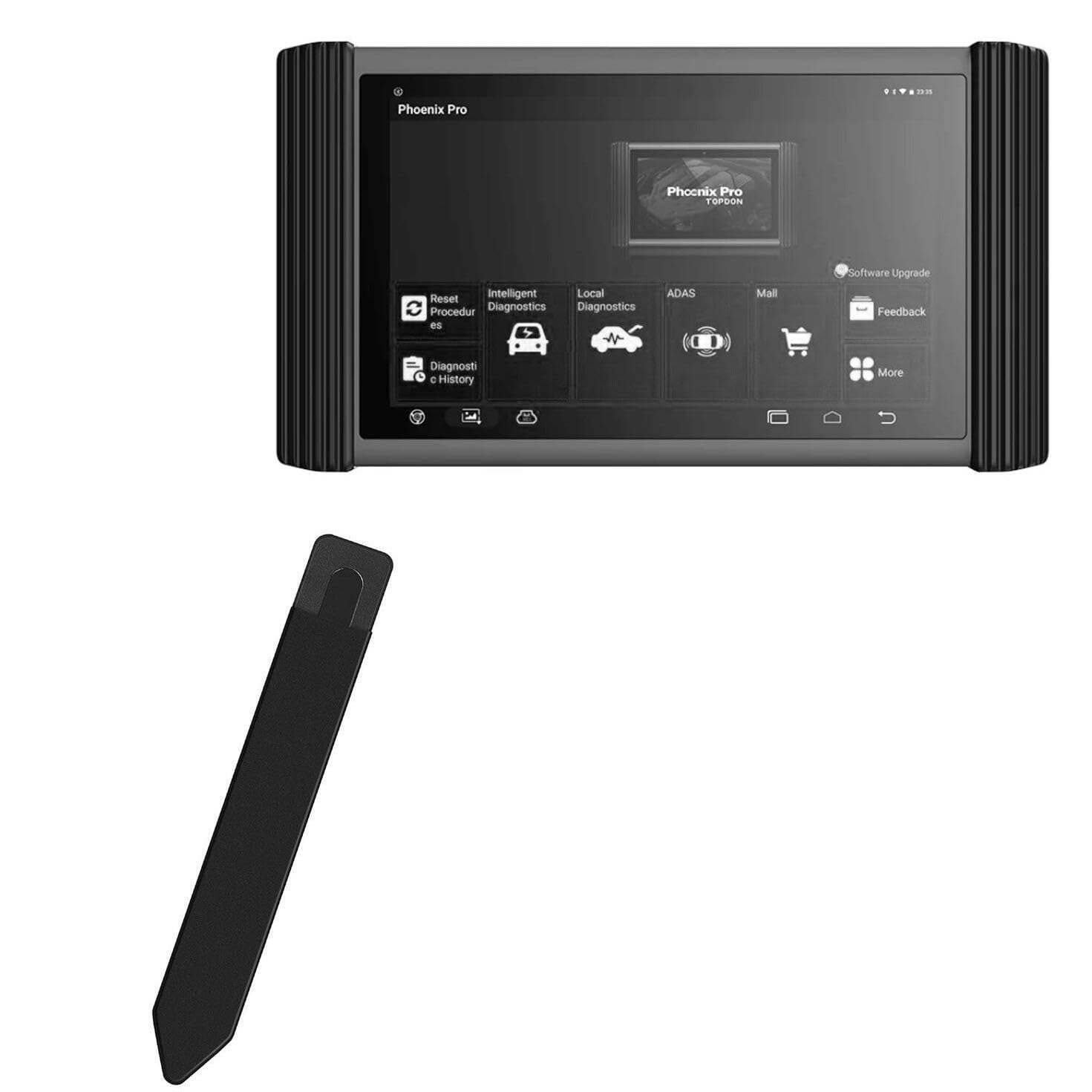 BoxWave Stylus Pouch Compatible with Topdon Phoenix Pro (12 in) - Stylus PortaPouch, Stylus Holder Carrier Portable Self-Adhesive - Jet Black