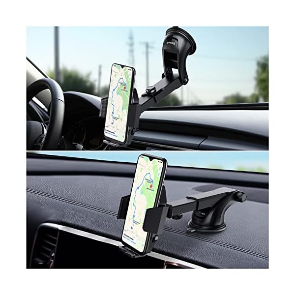 Beikell Handyhalterung Auto, 360° Drehbar Handyhalter fürs Auto mit EIN-Knopf-Release, Amaturenbrett Glasscheibe KFZ Handy Halterung, Kompatibel mit iPhone, Galaxy und andere Smartphone – Bild 3