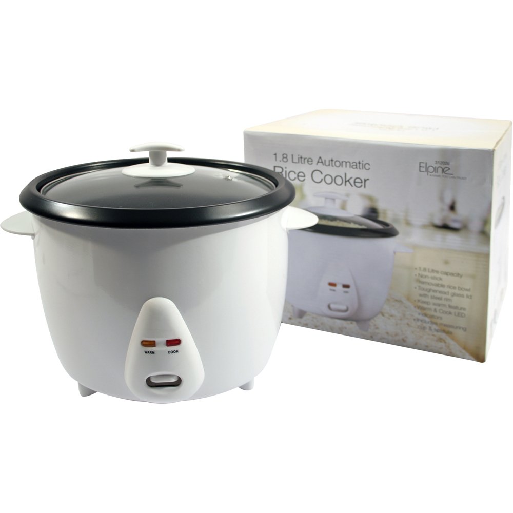 Elpine 1.8L 700w Rice Cooker - White : Amazon.co.uk: Home & Kitchen