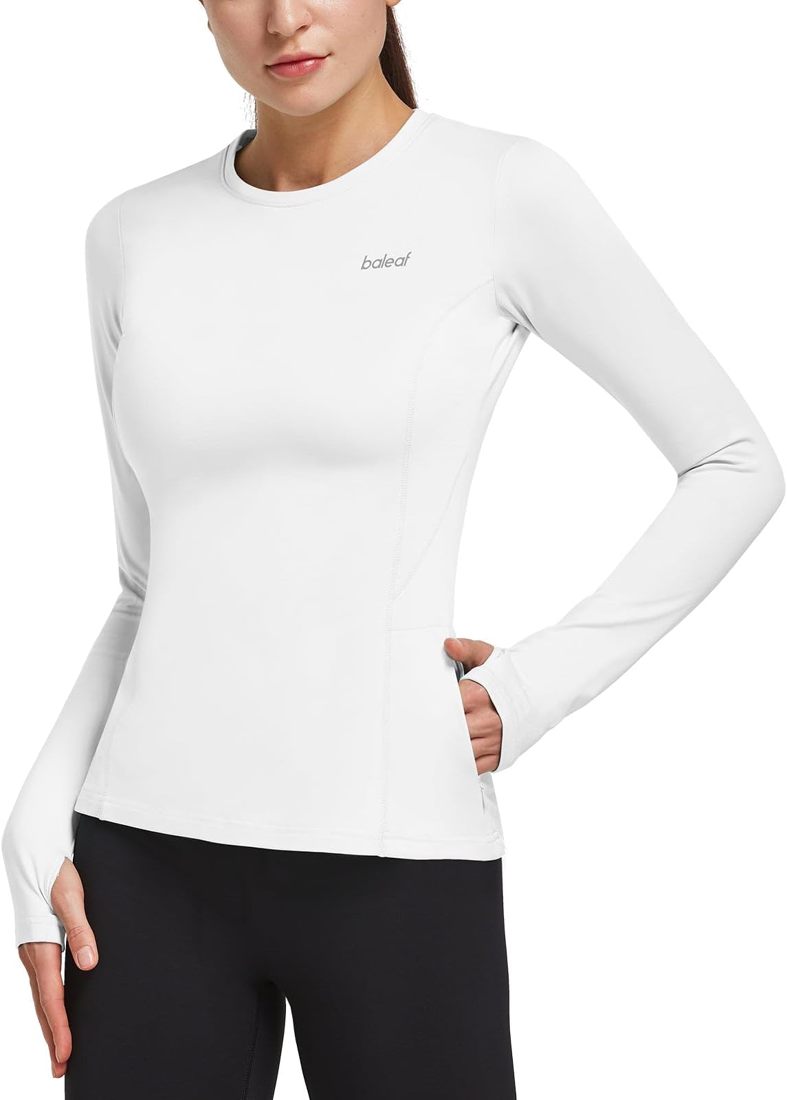 Thermal Shirts for Women Long Sleeve Fleece Tops Running Workout Cold Weather Gear Compression Zipper Pocket