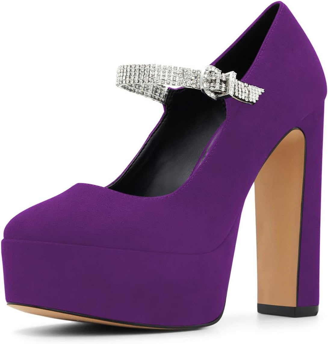 Amazon.com | YDN Women Thick Platform Round Toe Pumps Sexy