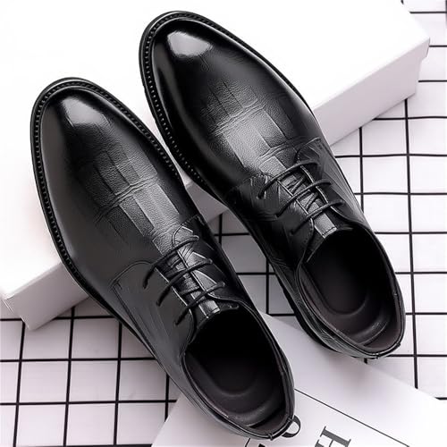 Men's Lace up Pointed Toe Dress Shoes Genuine Leather Business Casual Formal Office Work British Style Comfortable Wedding Groom Best Man Footwear2
