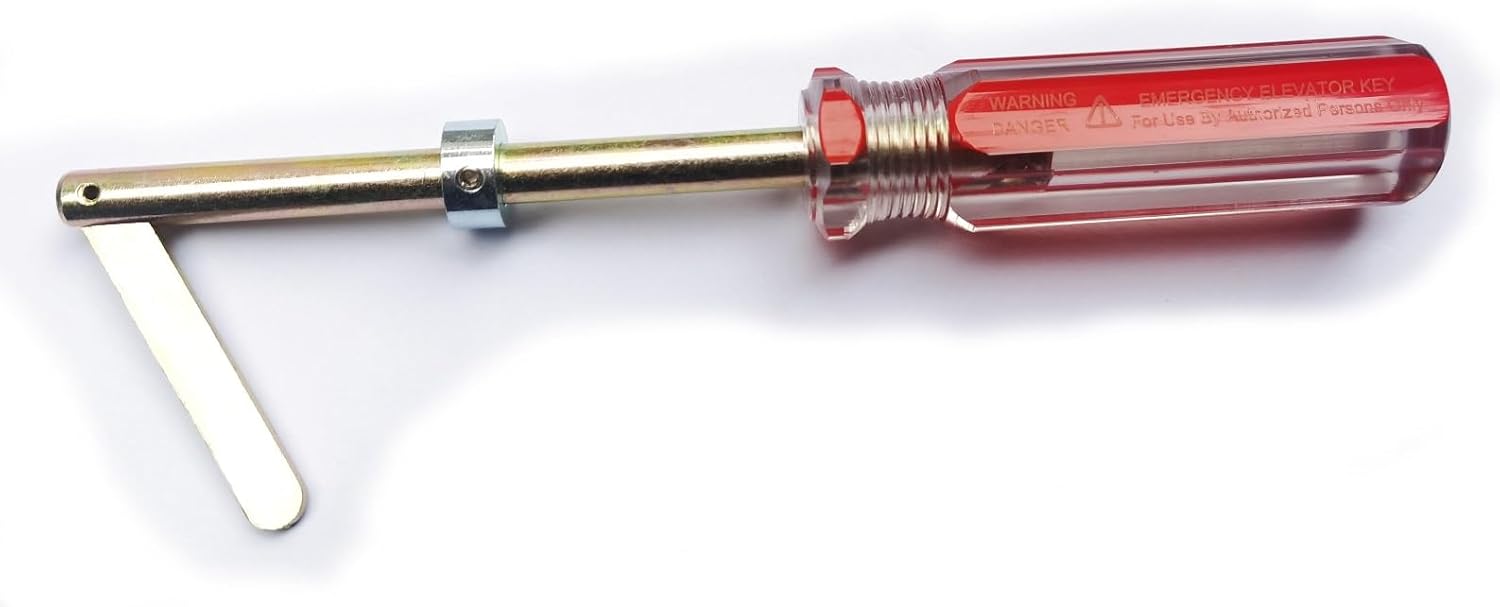 Elevator Drop Key Elevator Door Key Emergency Key with Handle… (1, Red