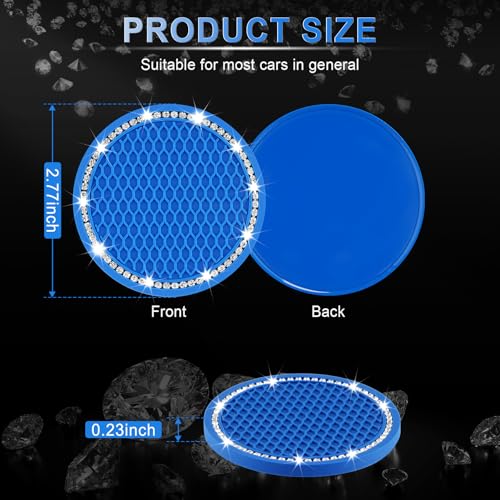 Portavasos de silicona JUSTTOP para carro 2 unidades azul miniatura 2