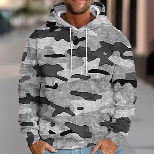 Hoodies for Men Fall Winter 2025 Trendy Pullover Oversized Long Sleeve Sweatshirt Printed Hooded Jackets with Pockets2