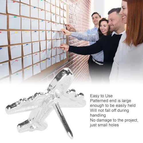 Hapivida Aeroplane Push Pins, Decorative Metal Aircraft Thumb Tacks with Clear Storage Box 30pcs for Cork Notice Boards Maps Photos - Image 3
