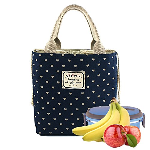 WHT Bolsas de Almuerzo para niños, Bolsas de Comida para el Trabajo Bolsas de Almuerzo para Mujeres niños Hombres Bolsas de Comida con Aislamiento Bolsas de Almuerzo niños - Love Patten Blue
