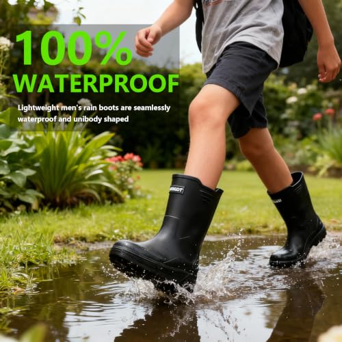 Image of Waterproof Rain Boots for Women & Men Non-Slip Slip On Garden Outdoor Shoes | Fishing Shoes for Men,Easy to Clean, Suitable for Farming and Commuting