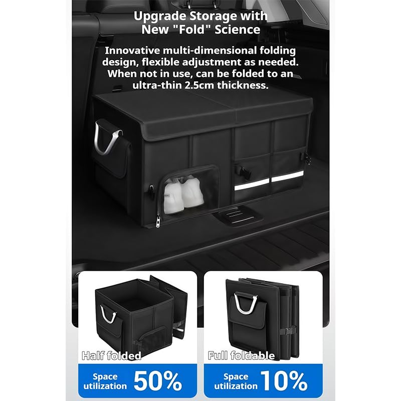 Organizzatore Bagagliaio Auto per Fiat Multipla/Idea/Sedici Contenitore Portaoggetti Pieghevole in Nylon Scatola Cargo per Auto con Scomparto Scarpe e Tasche a Rete,Green
