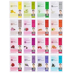 16 Combo Pack B Kollagen-Essenz Vollgesichts-Gesichtsmaskenblatt – Sensitiv beruhigende, Anti-Akne, pflegende…