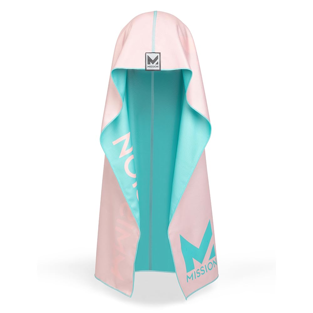 MISSION Reversible Cooling Hoodie Towel- Hood Towel, Cools Instantly When Wet, UPF 50 Sun Protection, Contours Your Head to Stay in Place, Great for