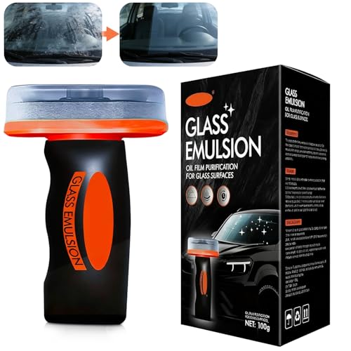 Oil Film Cleaning Brush, Handheld Glass Oil Film Remover, Q4 Glass Guard, Emulsion Cleaner for Car Window, Car Windshield Cleaning Brush, Ölfilm Entferner für Glasgriffe