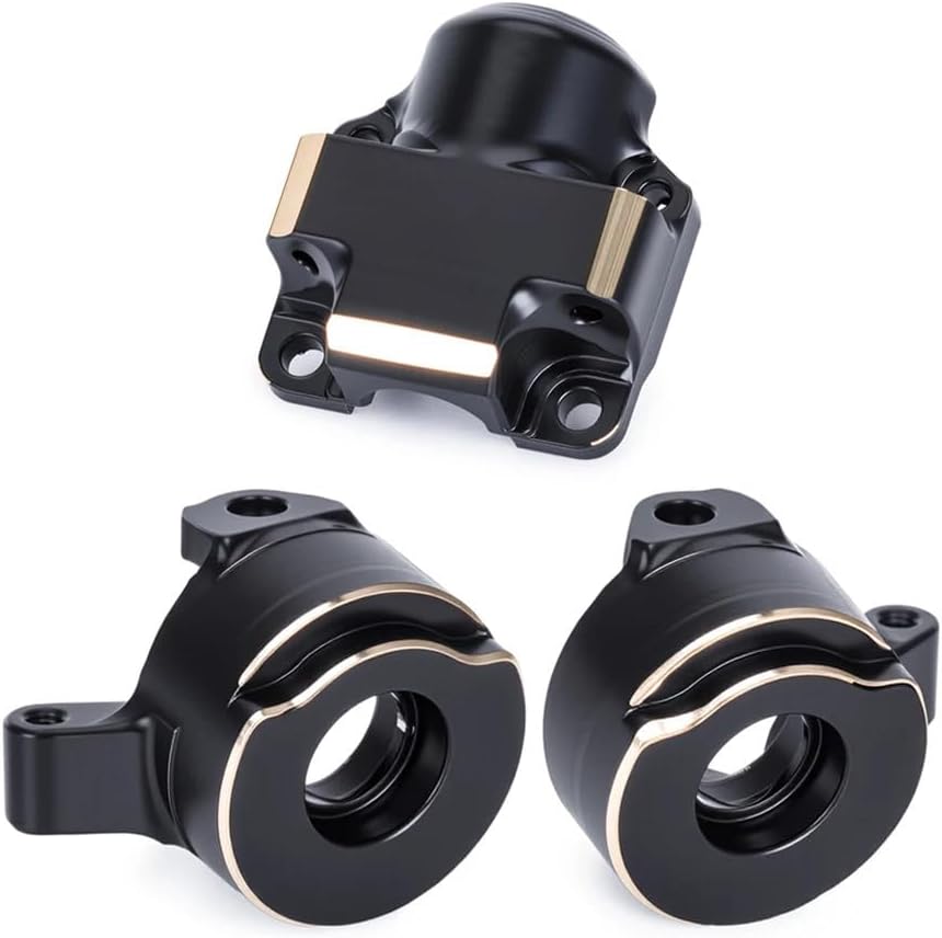 Axial SCX30 1/30 Brass Upgrade Set - Steering Knuckles/Diff Covers/Rear Hub Weights - for Ford Bronco Jeep Wrangler Models (Front Axle Weight)
