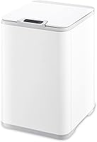 Vista 1 de NINIESTARS DZT-10-35, 2.6 galones / 10 L, plástico blanco, forma cuadrada, cubo de basura con sensor de movimiento