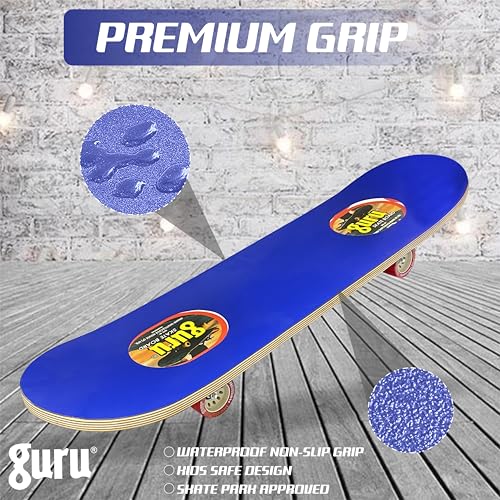 Image of GURU Skateboard, Wooden Non-Slip Skateboard for Kids, Adult, Casterboard /Skate Board /Hoverboard /Longboard for Beginners, Learners, Training Purpose for All Age Group