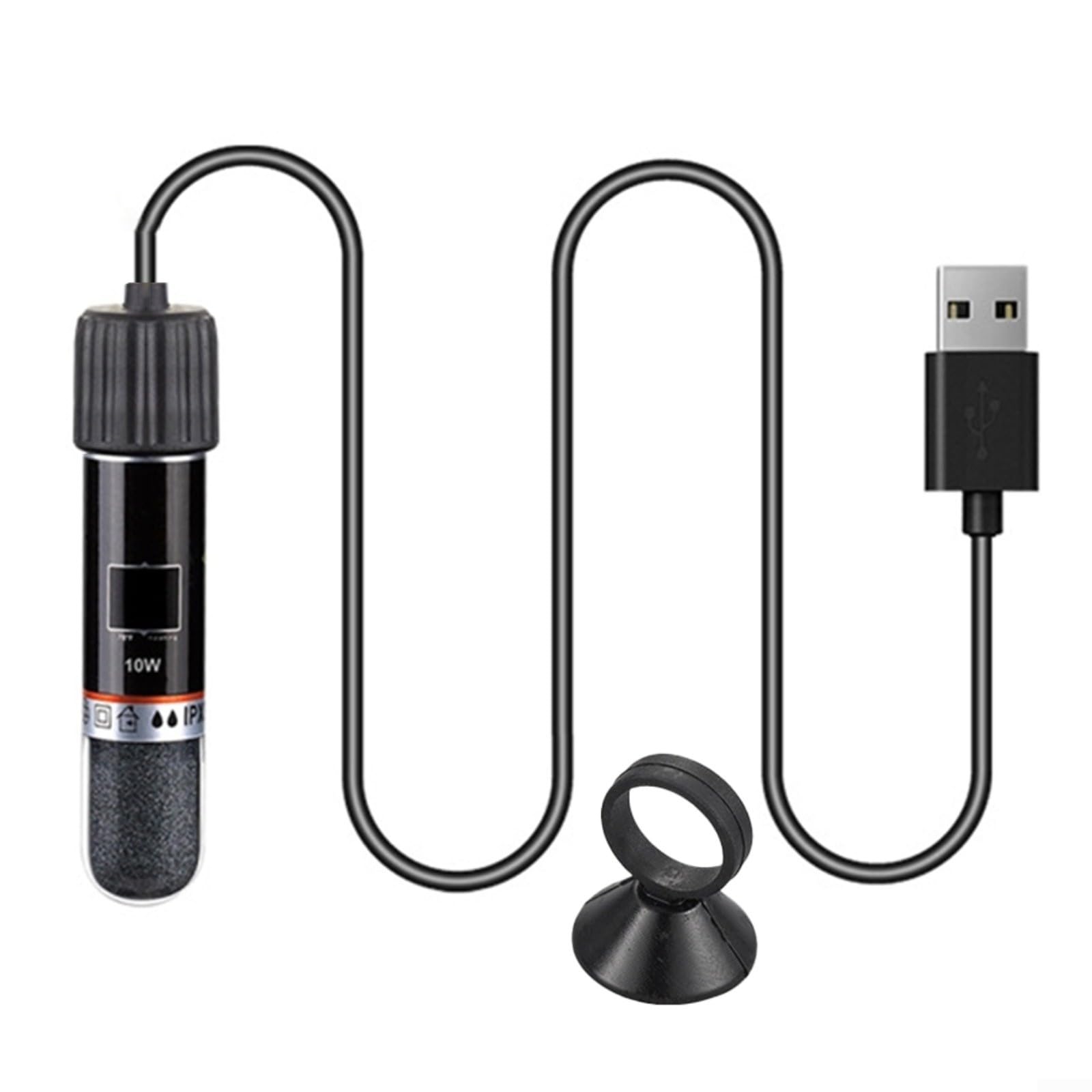 8.5cm USB Fish Tank Heater with 26°C Automatic Constant Temperature for Small Aquariums Under 25 Liters