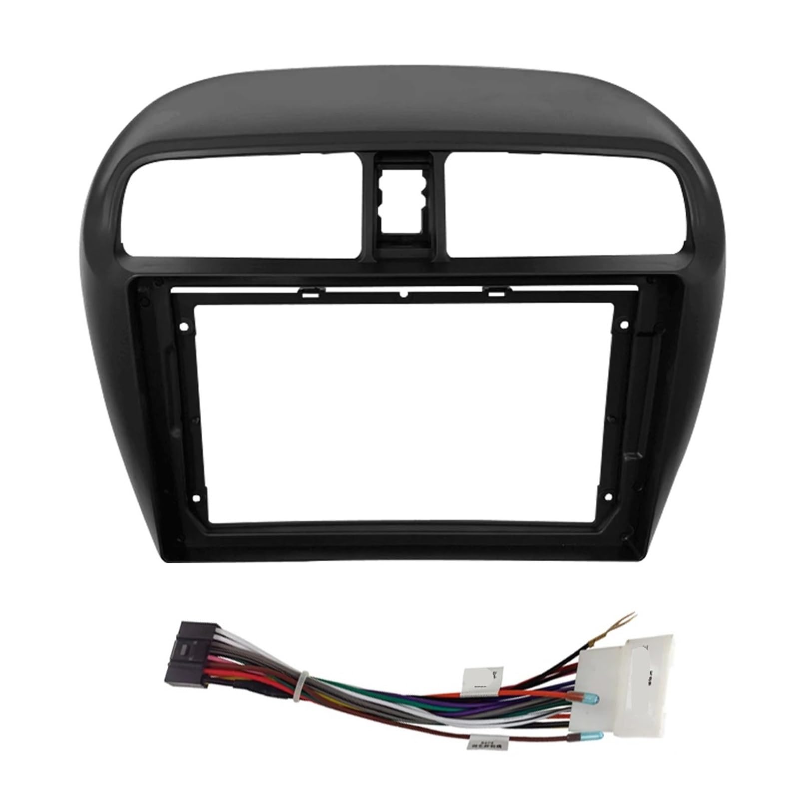 JKELPV Car Radio Frame Kit Fit For MITSUBISHI Attrage Mirage Spacestar 2012-2018(9INCH) Car Radio Fascias 2 Din Head Unit Panel Radio adapter(Matte an cord)