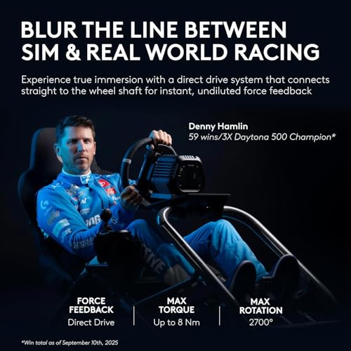 Image of Logitech G RS50 Racing Wheel System - 8Nm Direct Drive Base, RS Wheel Hub with 13 Buttons, 11 inch Round Wheel + RS Pedals - Sim Racing Pedals with 75 kg Load Cell, Modular Design, for PS5 /PS4 /PC - Black