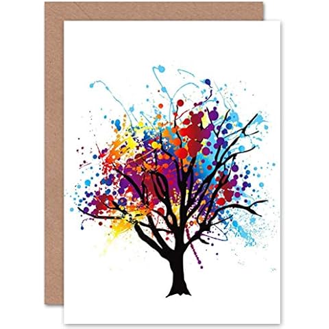 Wee Blue Coo Paint Splat Abstract Tree Card Cover