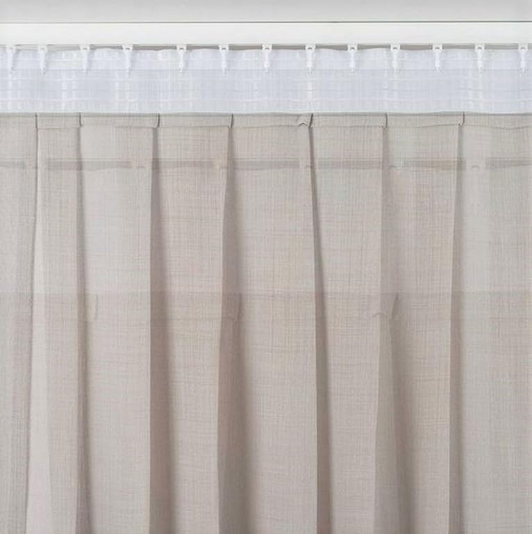 Tende Su Misura A Pieghe Fisse - Grigio Chiaro, Larghezza 2,50 Mt, Tessuto Poliestere Tipo Lino - Foto 3