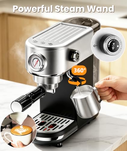 Image of atatix Espresso Machine, 20 Bar Espresso Coffee Machine with Milk Frother