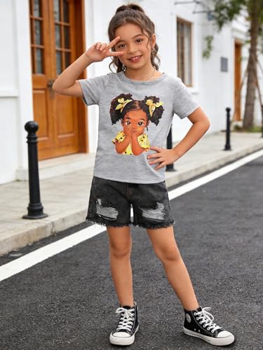 Image of Kids Toddler Girls Summer Clothes Leopard Butterfly Print T-Shirt + Belted Denim Jeans Shorts 3PCS Outfits