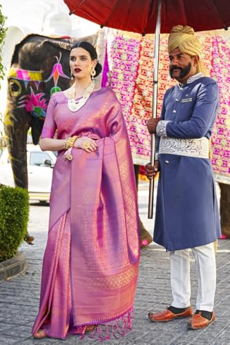 Image of SWORNOF Womens Kanjivaram Banarasi Silk Saree Kanchipuram Patola saree