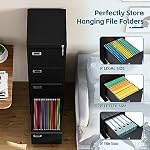 MIIKO 4 Drawer Filing Cabinets with Lock, Metal File Cabinet with 4 Drawers, Home Office File Folders Cabinet for Letter Legal A4 File Size - Image 4