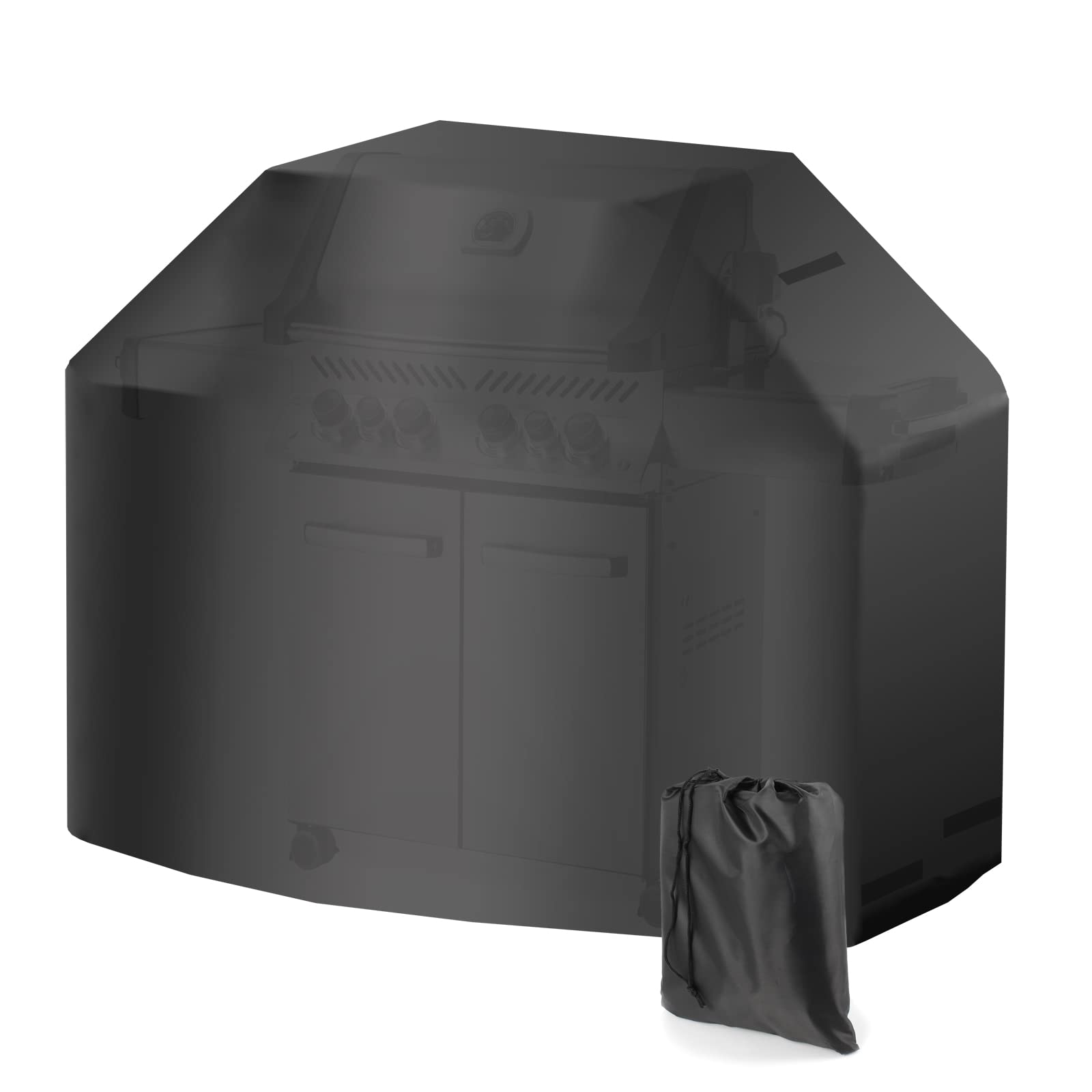 Funda para barbacoa 147x61x122cm negra cubierta resistente a la intemperie BBQ parrilla