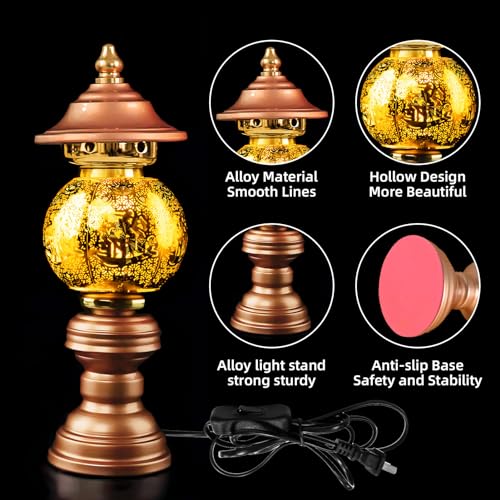 Image of Lotus Flower Lamp 7 Color LED Buddhist Light Meditation Home Decor (11in) | Alloy Build;Multi-scene;Fine Craft;Soft Glow